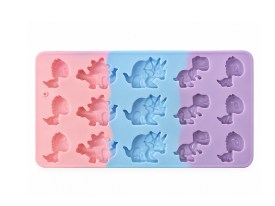 Molde silicona tricolor 15 dinosaurios chicos 